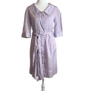 Chic Lavender Long Sleeve Women’s Dress with Belt Size 2